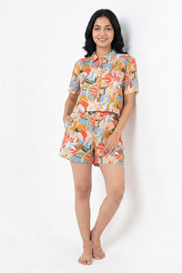 Zivame Woven Loungewear Short Set - Lucent White — thumbnail 4